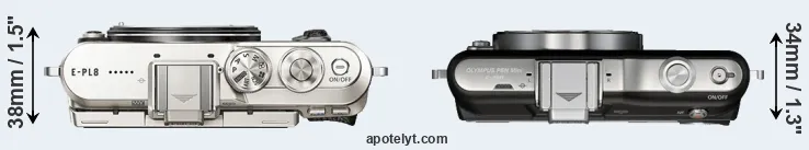 Compare E-PL8 versus E-PM1 top