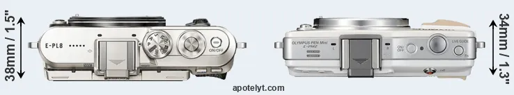 Compare E-PL8 versus E-PM2 top