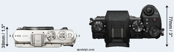 Compare E-PL8 versus G7 top