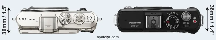 Compare E-PL8 versus GF1 top