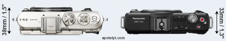 Compare E-PL8 versus GF2 top