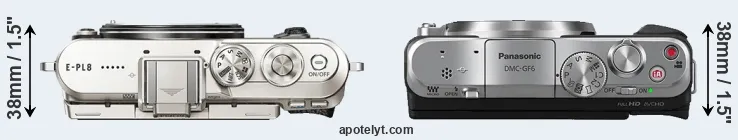 Compare E-PL8 versus GF6 top