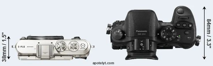 Compare E-PL8 versus GH4 top