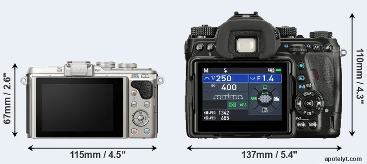 Comparison E-PL8 or K-1 II rear