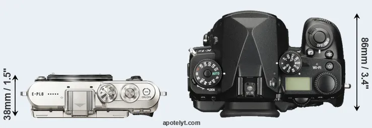 Compare E-PL8 versus K-1 II top