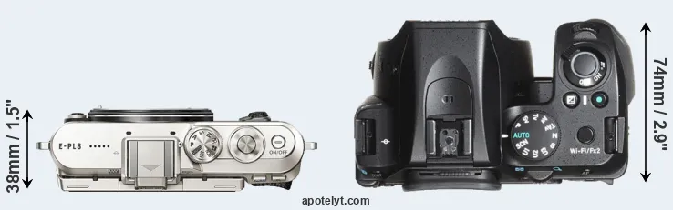 Compare E-PL8 versus K-70 top