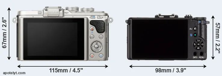 Comparison E-PL8 or Pentax Q rear