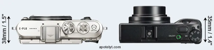 Compare E-PL8 versus GR IIIx top