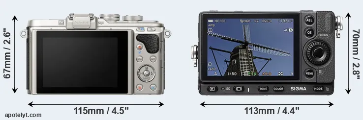 Comparison E-PL8 or fp rear