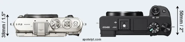 Compare E-PL8 versus A6400 top