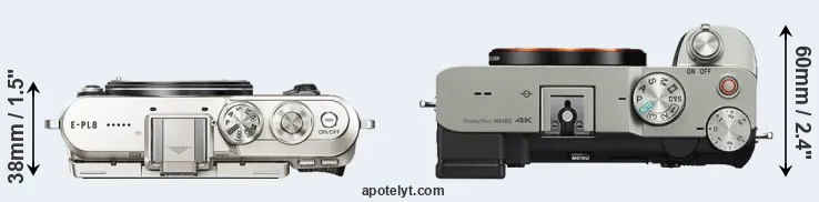 Compare E-PL8 versus A7C top