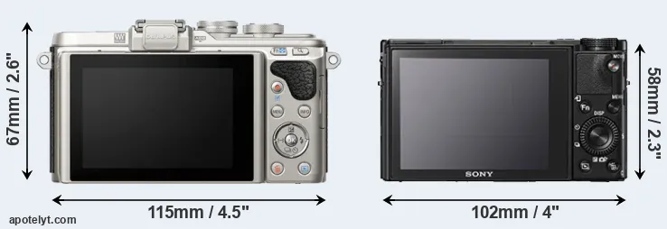 Comparison E-PL8 or RX100 V rear