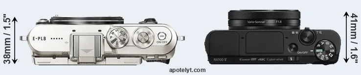 Compare E-PL8 versus RX100 V top
