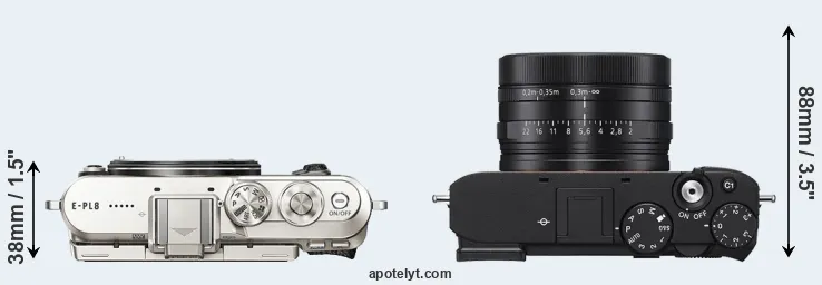 Compare E-PL8 versus RX1R III top