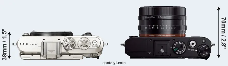 Compare E-PL8 versus RX1R top