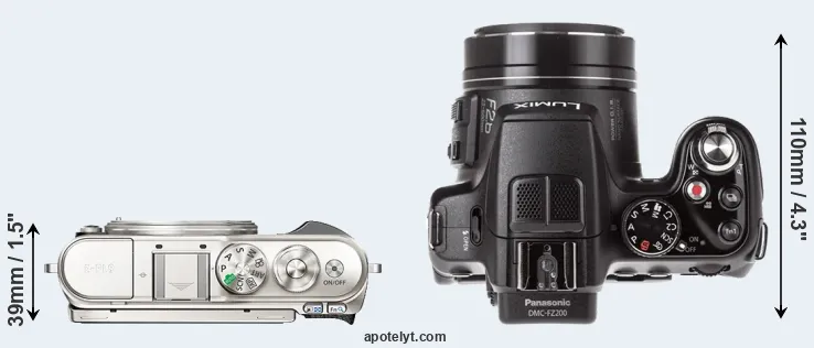 Compare E-PL9 versus FZ200 top
