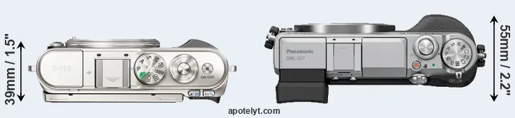 Compare E-PL9 versus GX7 top