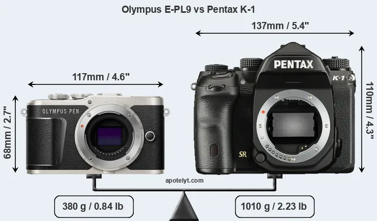 Size Olympus E-PL9 vs Pentax K-1