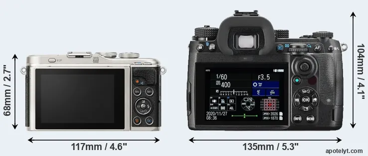 Comparison E-PL9 or K-3 III rear