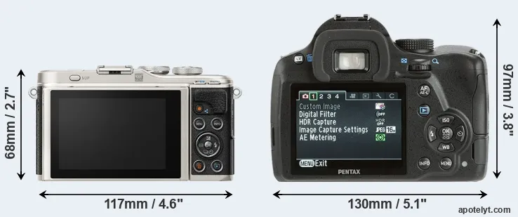 Comparison E-PL9 or K-500 rear