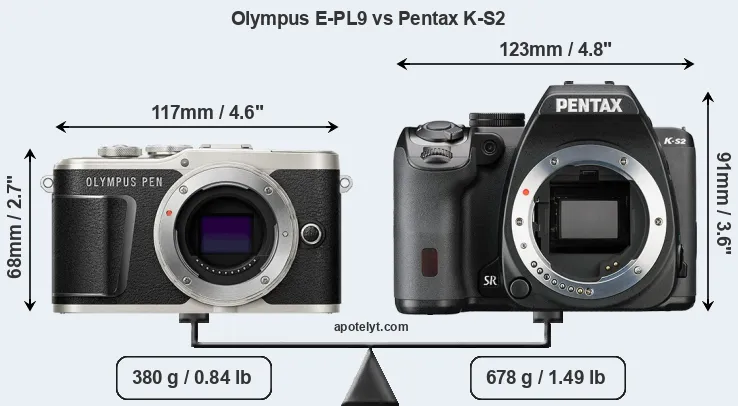 Size Olympus E-PL9 vs Pentax K-S2