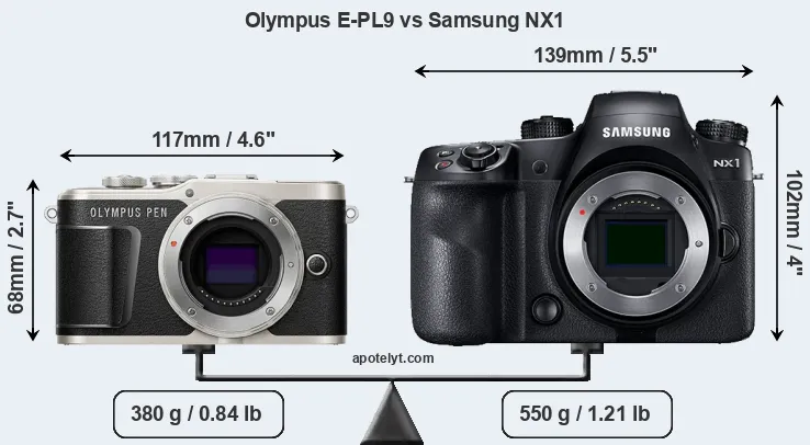 Size Olympus E-PL9 vs Samsung NX1