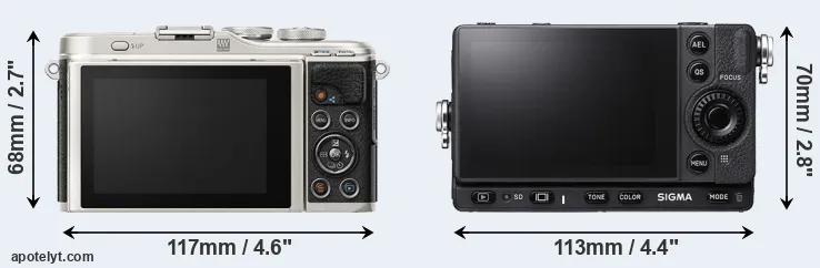Comparison E-PL9 or fp L rear