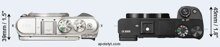 Compare E-PL9 versus A6000 top
