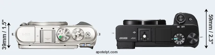 Compare E-PL9 versus A6100 top