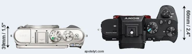 Compare E-PL9 versus A7 II top