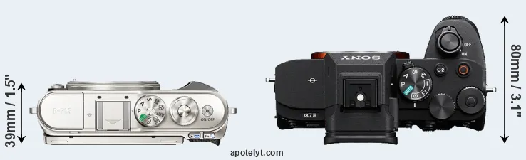 Compare E-PL9 versus A7 IV top