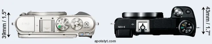 Compare E-PL9 versus NEX-6 top