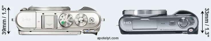 Compare E-PL9 versus NEX-C3 top