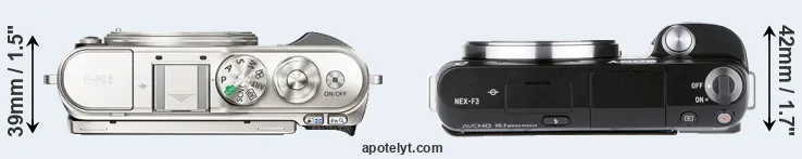 Compare E-PL9 versus NEX-F3 top