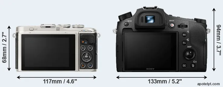 Comparison E-PL9 or RX10 IV rear