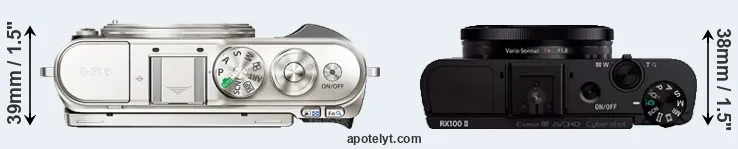 Compare E-PL9 versus RX100 II top