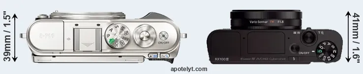 Compare E-PL9 versus RX100 III top