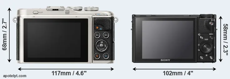 Comparison E-PL9 or RX100 VI rear