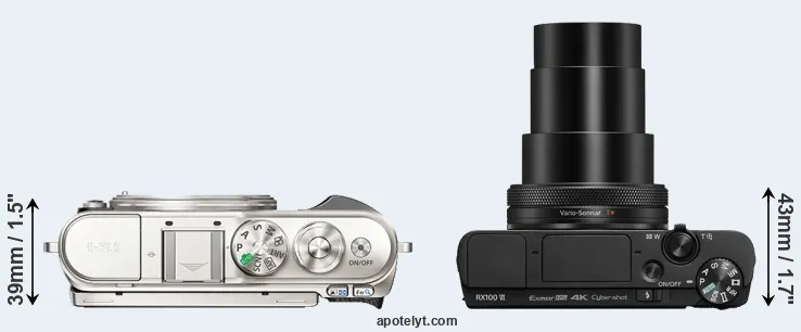 Compare E-PL9 versus RX100 VI top