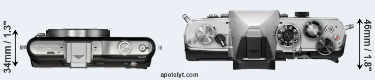 Compare E-PM1 versus OM-3 top