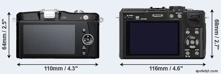Comparison E-PM1 or GX1 rear