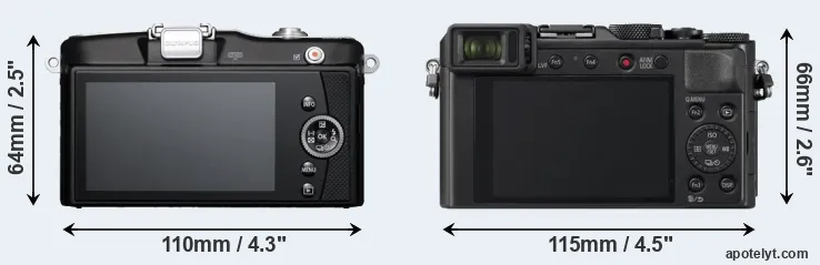 Comparison E-PM1 or LX100 II rear