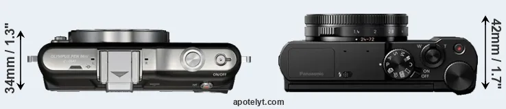 Compare E-PM1 versus LX15 top