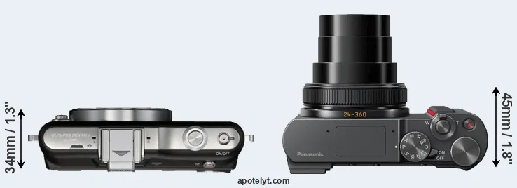 Compare E-PM1 versus ZS200 top