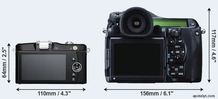 Comparison E-PM1 or 645Z rear