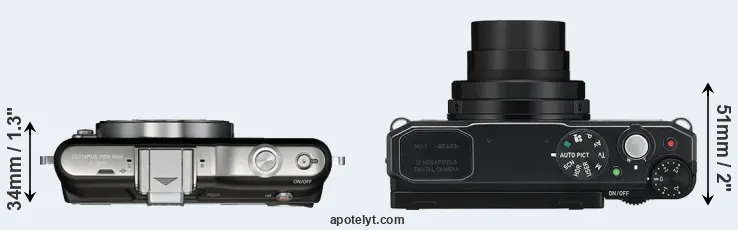 Compare E-PM1 versus MX-1 top