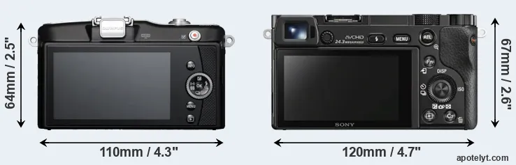 Comparison E-PM1 or A6000 rear