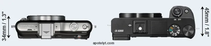 Compare E-PM1 versus A6000 top