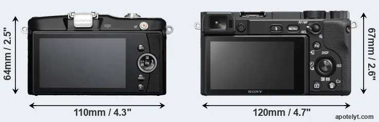 Comparison E-PM1 or A6400 rear