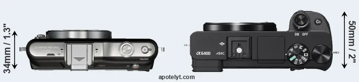 Compare E-PM1 versus A6400 top